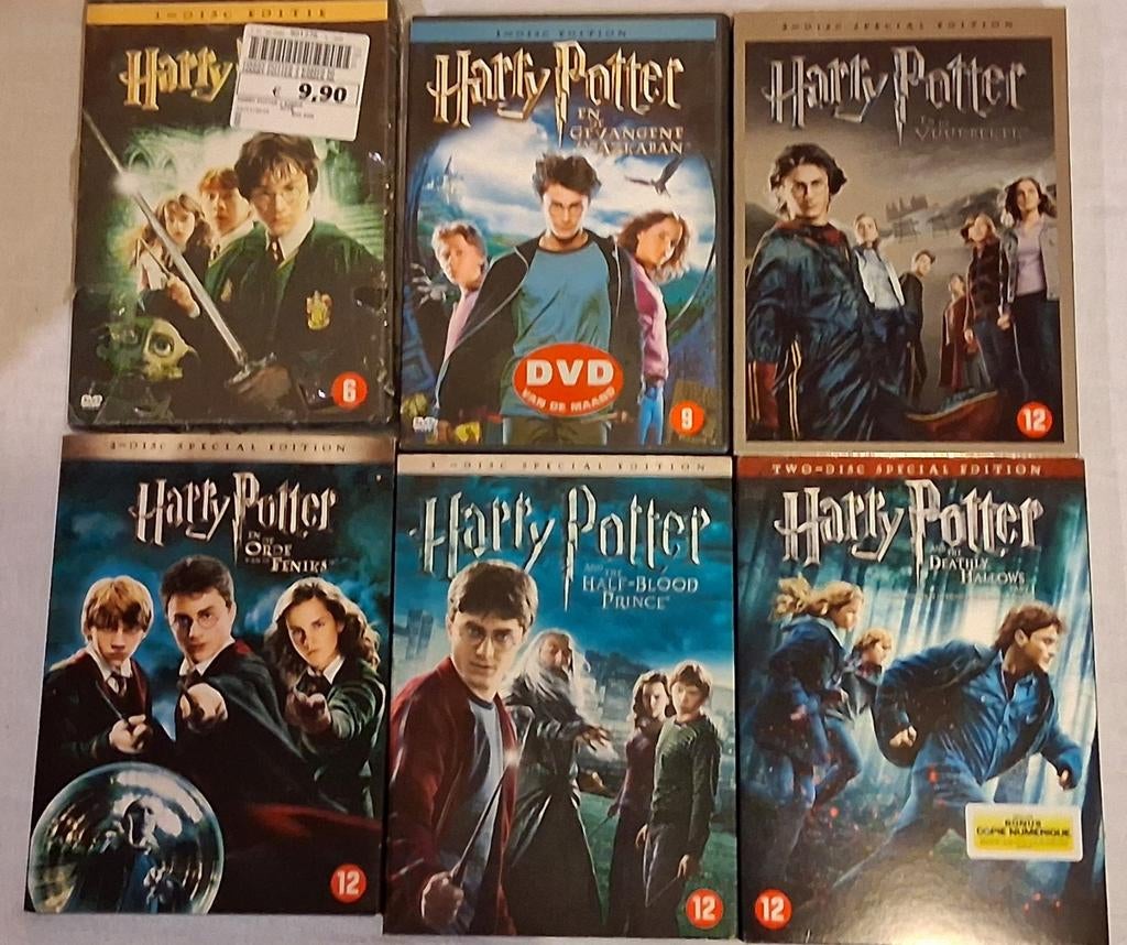 6 harry potter films op dvd, À partir de 6 ans, Enlèvement ou Envoi, Comme neuf, Fantasy