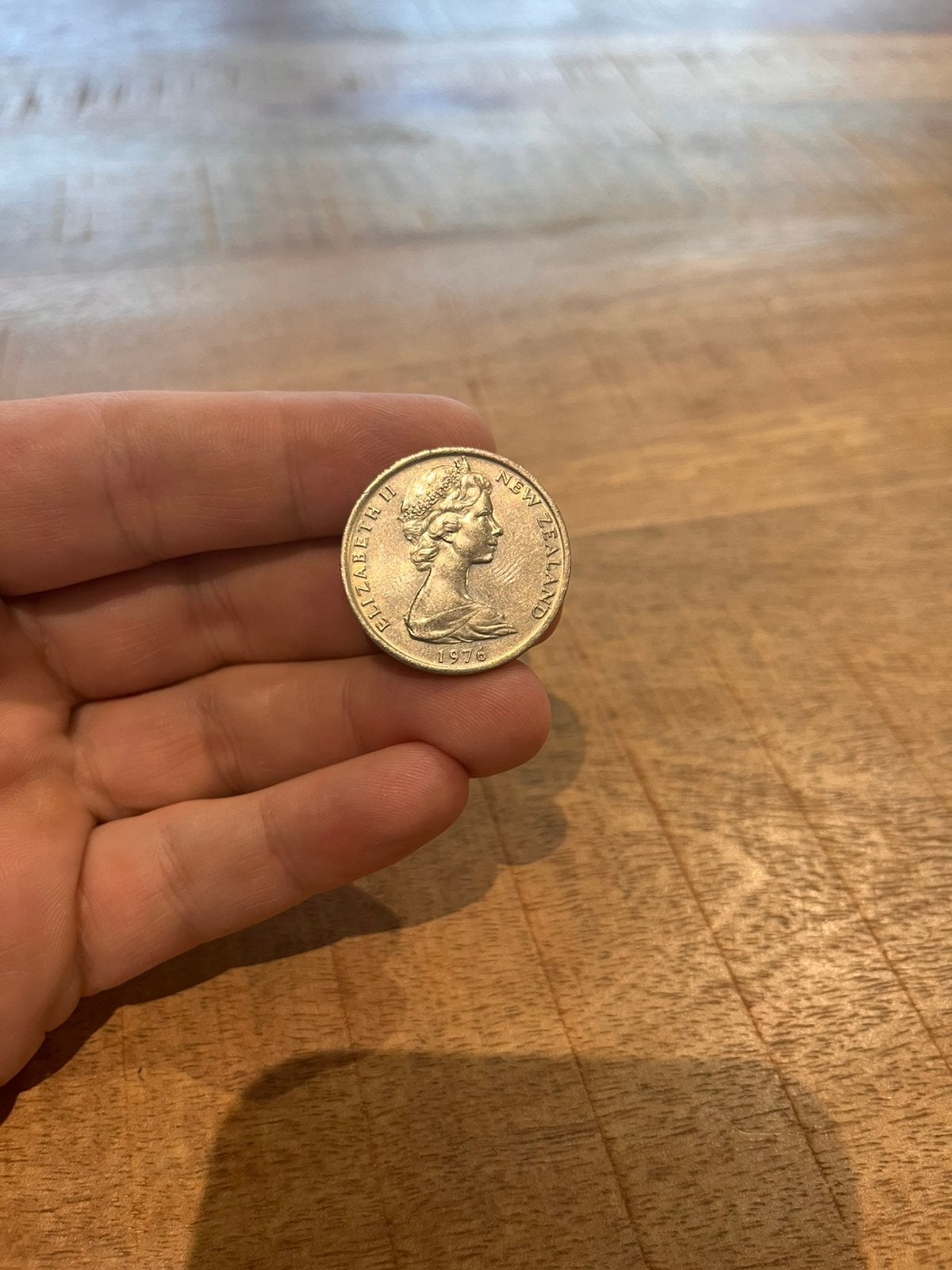 Nieuw-Zeeland 20 cent 1976 AU-55, Ophalen of Verzenden, Munten en Bankbiljetten