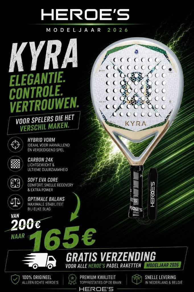 Nieuwe Heroe's Kyra 2026 padel racket, Sport en Fitness, Ophalen of Verzenden, Nieuw, Padelracket