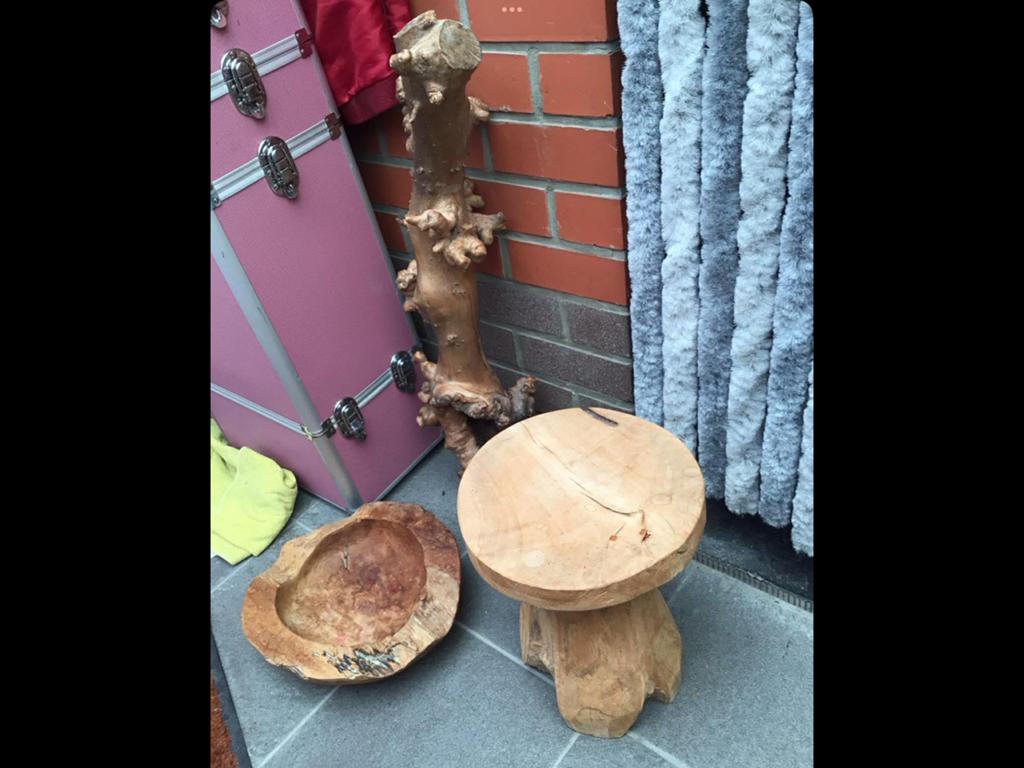 Bois pour terrarium tabouret plat en bois plein trés lourd, Enlèvement