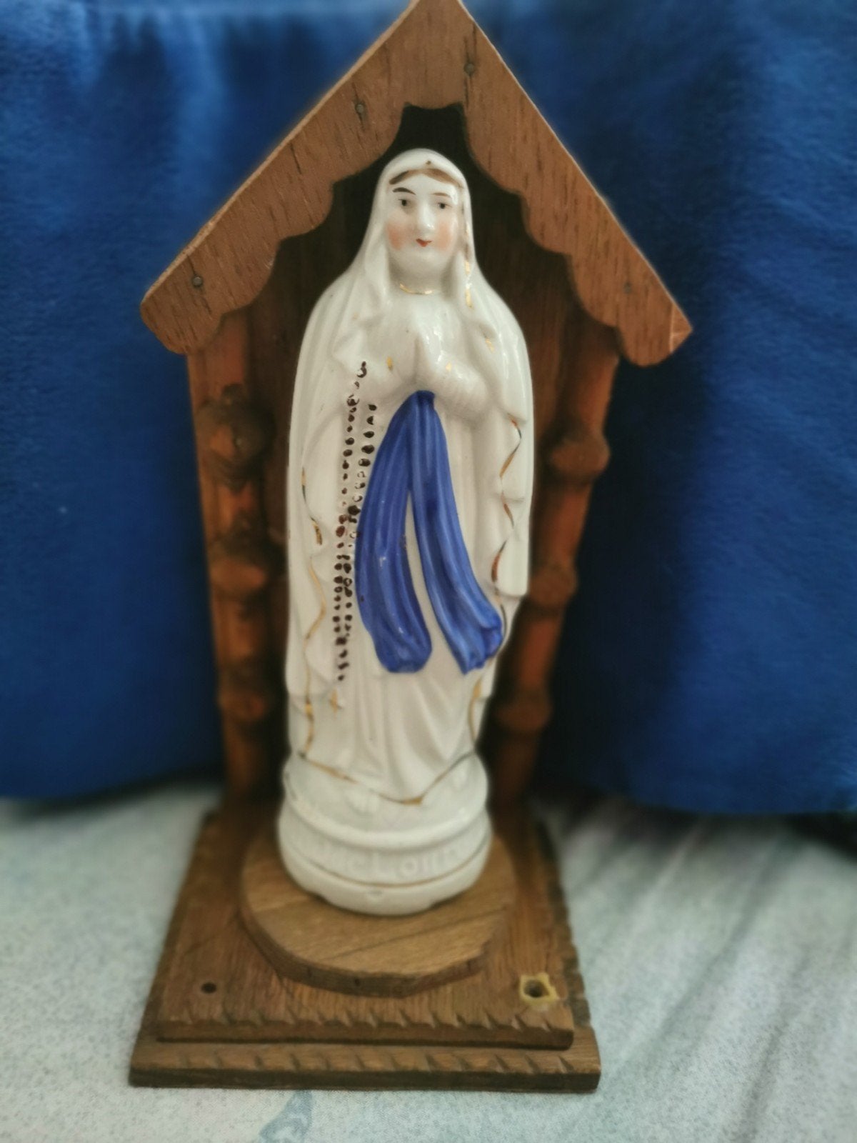 Heel oud porseleinen Maria beeldje, Ophalen of Verzenden
