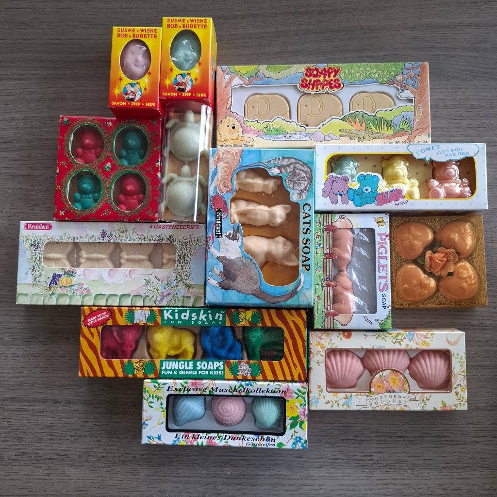 Verzameling 375 zeepjes, diverse kleuren, vormen en figuren, Ophalen