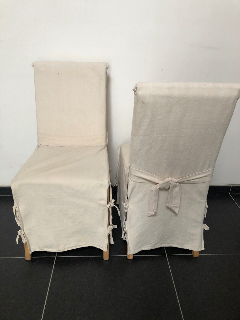 6 chaises avec housse de siège, Enlèvement, Utilisé, Autres couleurs, Cinq, Six Chaises ou plus