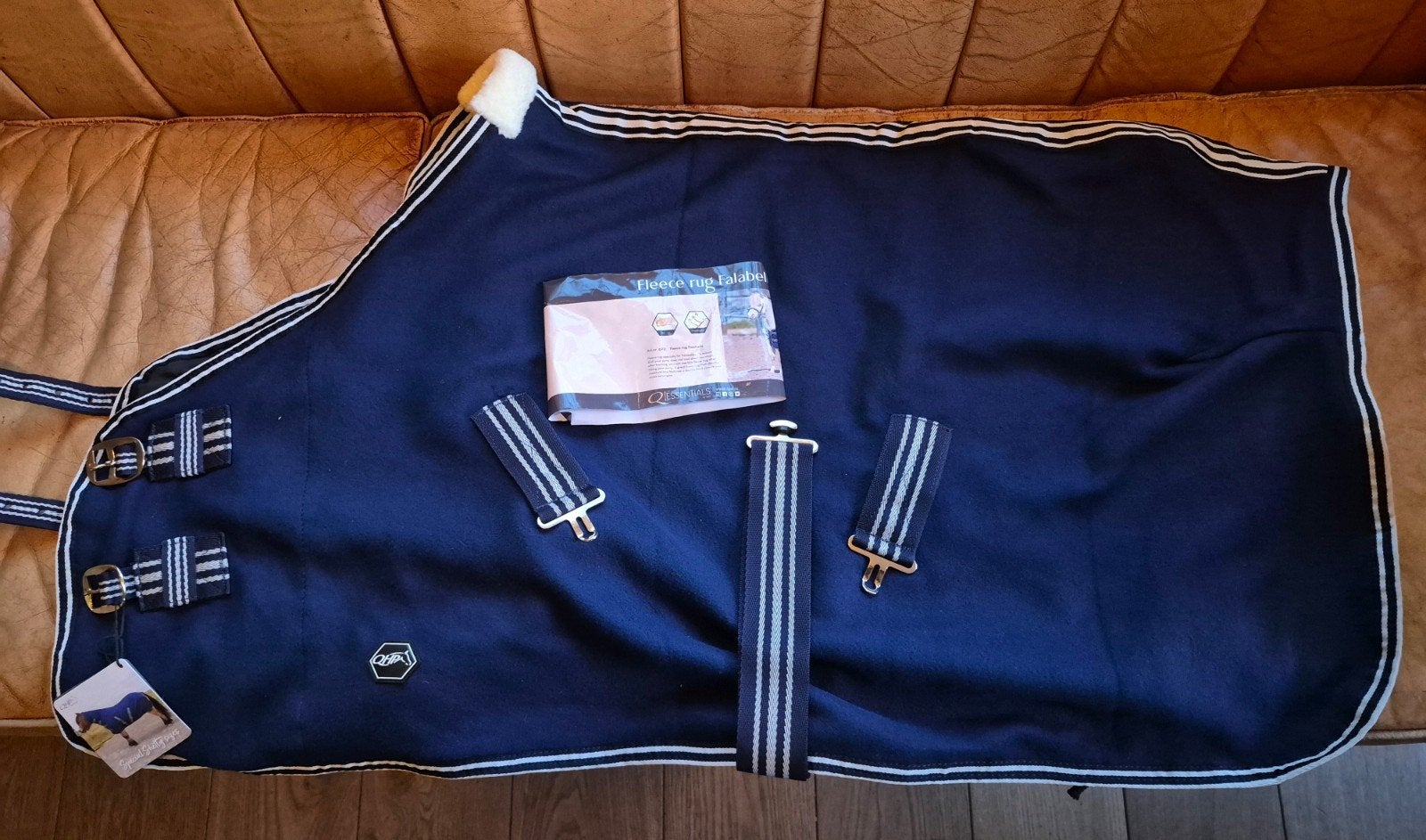 NIEUW!! Warm fleece dekentje Shetland maat, donkerblauw, Dieren en Toebehoren, Shetlander/Mini, QHP, Zweetdeken, Nieuw