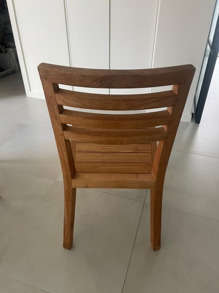 Teaken eetkamerstoelen 4 stuks, Ophalen, Zo goed als nieuw