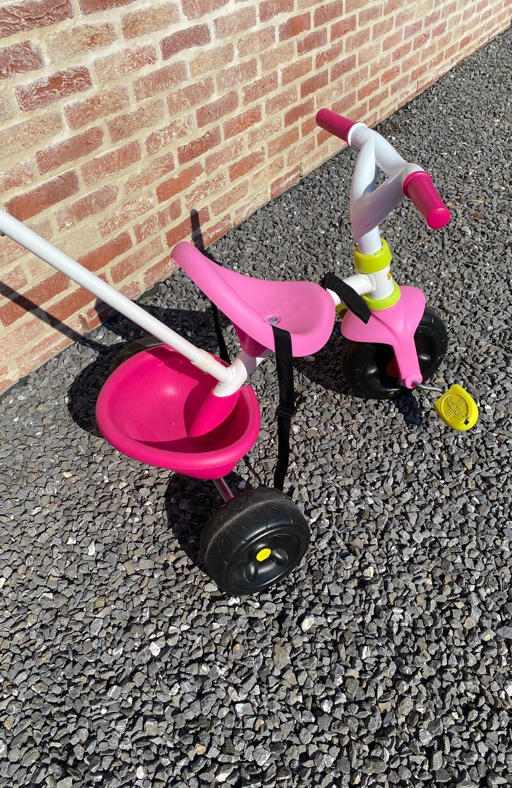 Smoby driewieler, Fietsen en Brommers, Fietsen | Driewielers, Ophalen, Gebruikt, Duwstang
