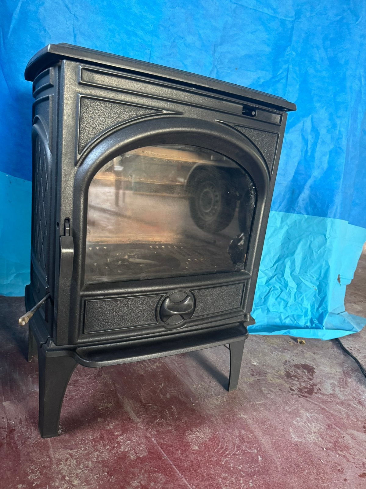 Dovre 550CB houtkachel + dubbelwandige inox schouw – 4,50 m, Huis en Inrichting, Kachels, Ophalen, Gebruikt, Houtkachel, Vrijstaand