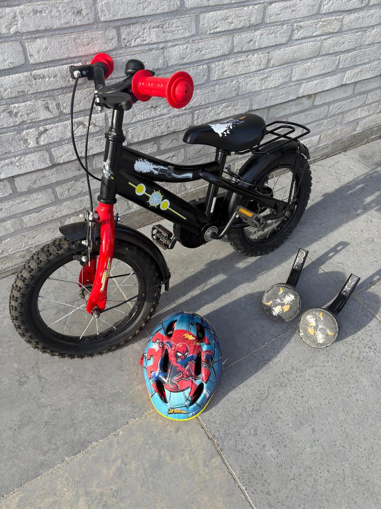 Kinderfiets met steunwielen, Fietsen en Brommers, Zijwieltjes, Schijfrem, Ophalen, Overige merken