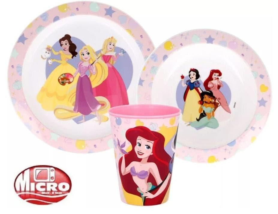 Disney Princess Kinderservies met Beker - Magnetron Eetsetje, Kinderen en Baby's, Ophalen of Verzenden, Nieuw