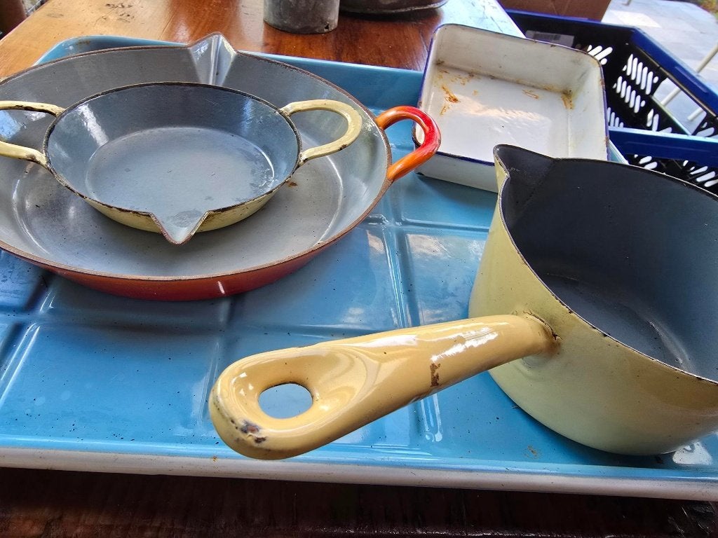 Vintage geëmailleerd kookgerei lot, Ophalen