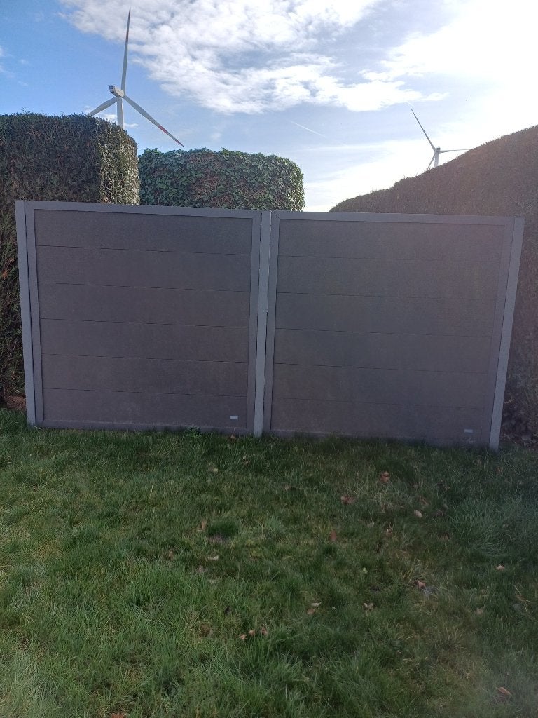 Tuinscherm Elephant antraciet, Tuin en Terras, Ophalen, 150 tot 200 cm, 150 tot 200 cm, Composiet