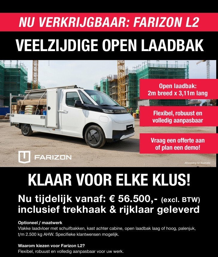 Farizon SV L2H1 83 kWh / 232 PK Open Laadbak ACTIEPRIJS, Autos, Autres marques, Achat, Entreprise, Automatique