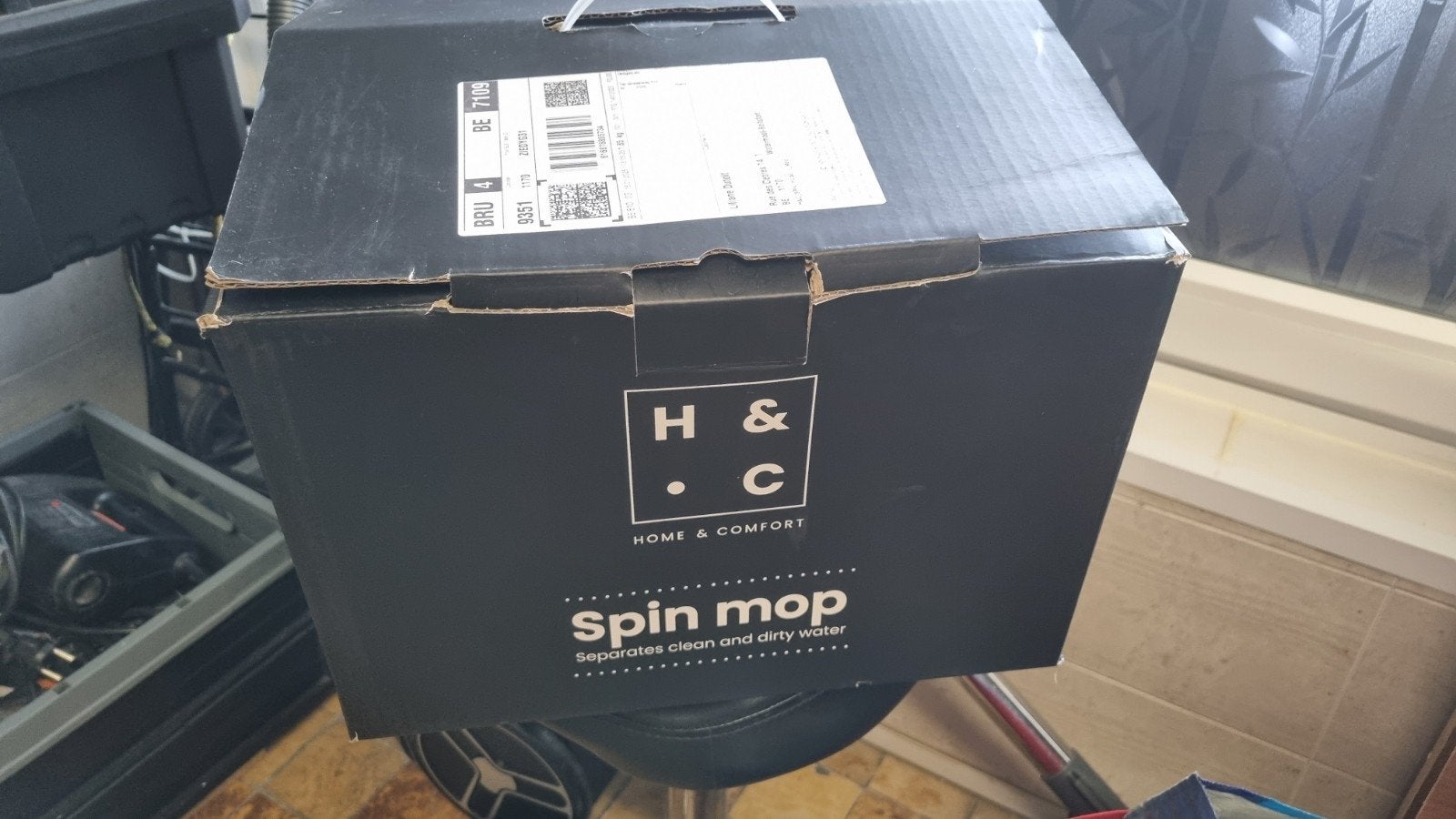 Seau avec mop. Mop tournant., Huis en Inrichting, Ophalen, Zo goed als nieuw, Kunststof, Met handgreep