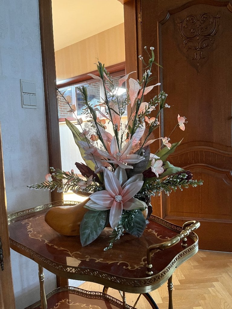 Sabot décoratif en bois - composition florale artificielle, Antiquités & Art, Enlèvement