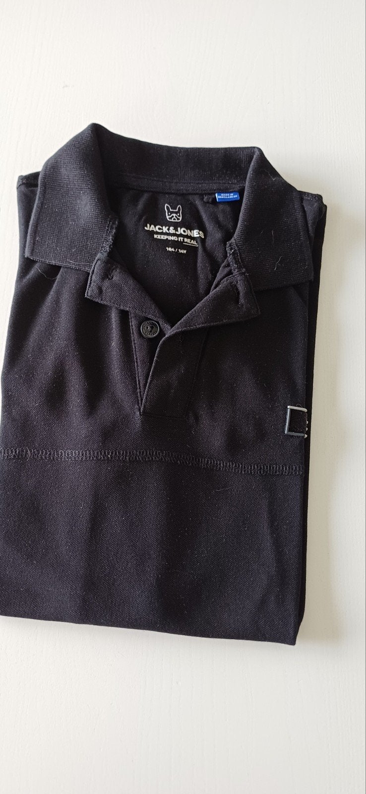 Polo Jack&Jones noir - taille 164/14 ans, Garçon, Enlèvement ou Envoi, Chemise ou À manches longues, Comme neuf