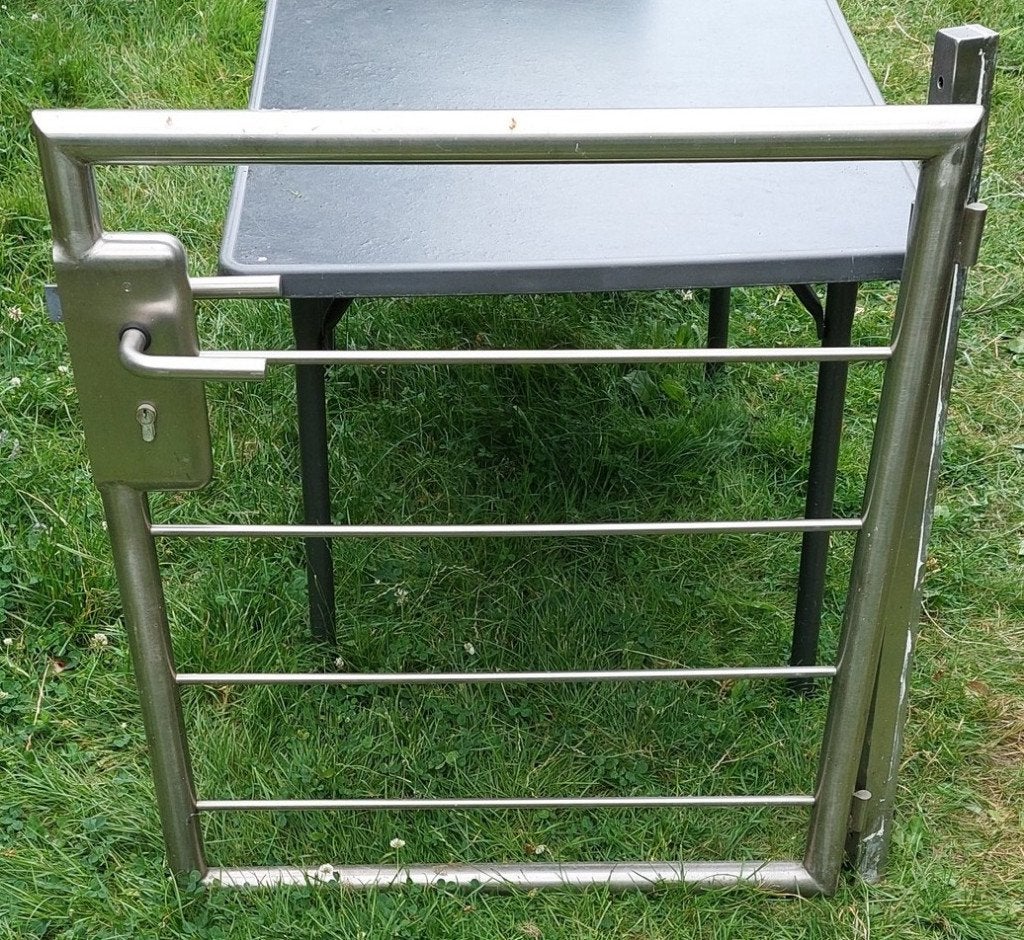 inox rvs tuinpoort, Ophalen, Gebruikt, Staal, Minder dan 100 cm