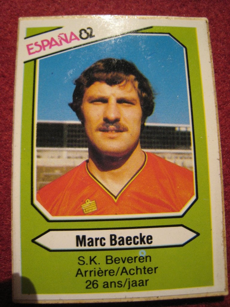 Pre Panini Spanje 82 Marc Baeke SK Beveren, Verzenden, Gebruikt, Sticker