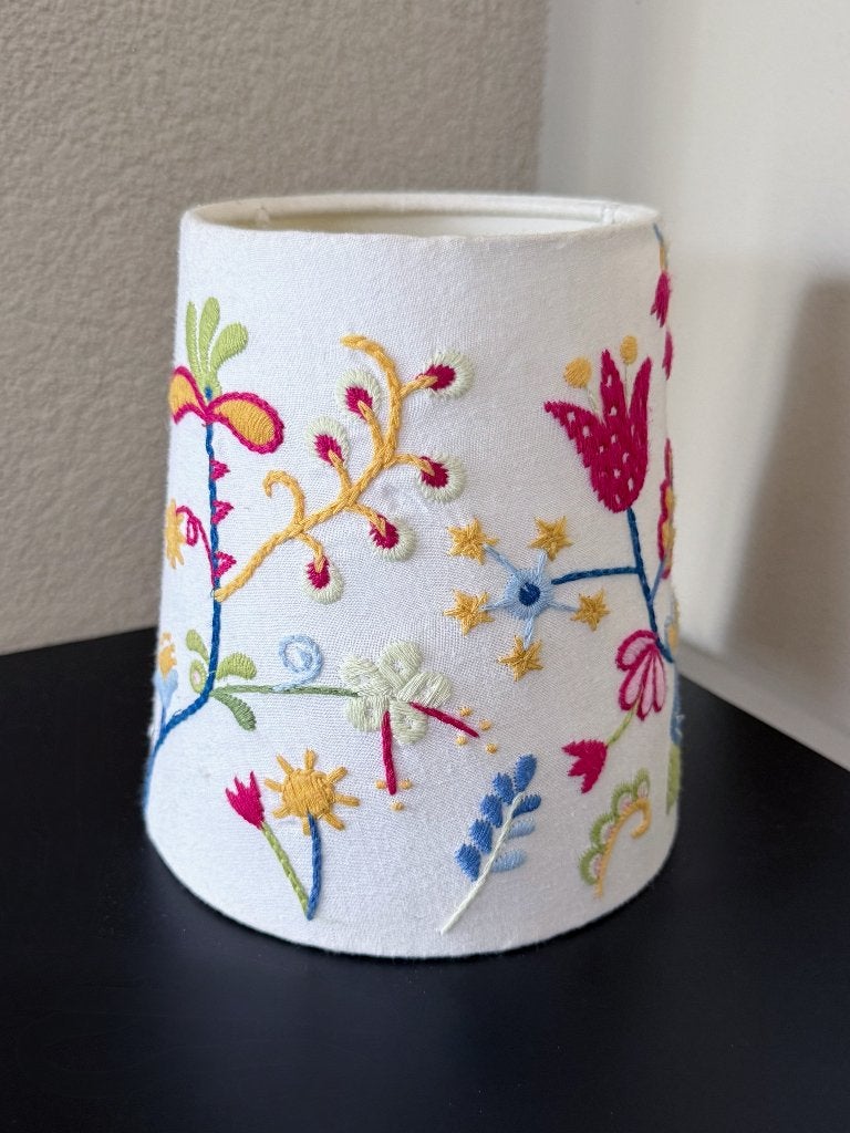 Zeldzame IKEA Alfhild Fågel Lampenkap |'90 | Geborduurd, Huis en Inrichting, Verzenden, Gebruikt, Minder dan 25 cm
