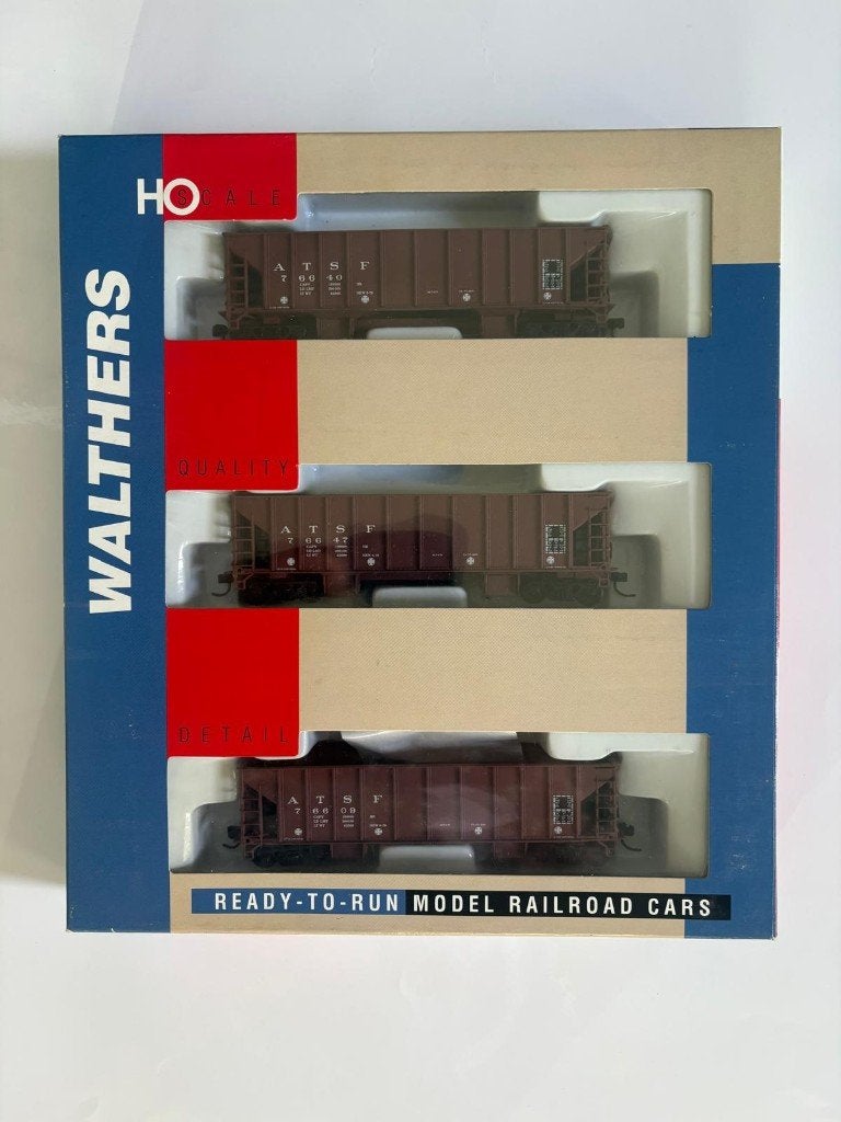 wagon Walthers HO — Set 3x Covered Hoppers ATSF Santa Fe, Enlèvement ou Envoi, Comme neuf, Wagon