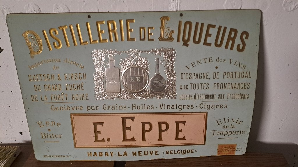 Ancienne Publicité Liqueurs 1898 Belgique HLN, Verzamelen, Ophalen, Zo goed als nieuw, Reclamebord