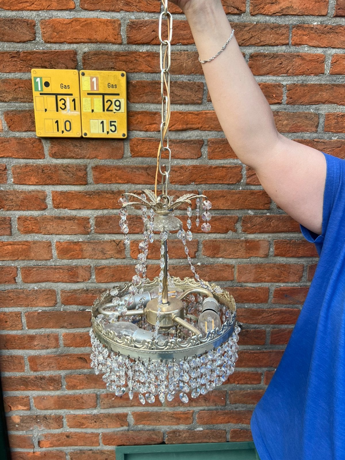 3 lustres en cristal, Enlèvement, Comme neuf