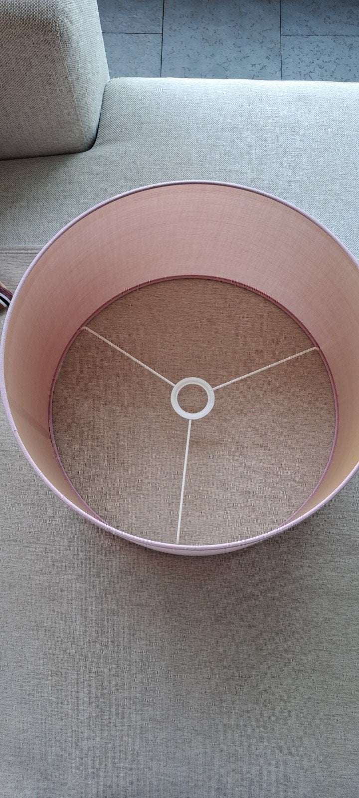 abat-jour tissu rose poudré, Huis en Inrichting, Ophalen, Rond, Zo goed als nieuw, Roze