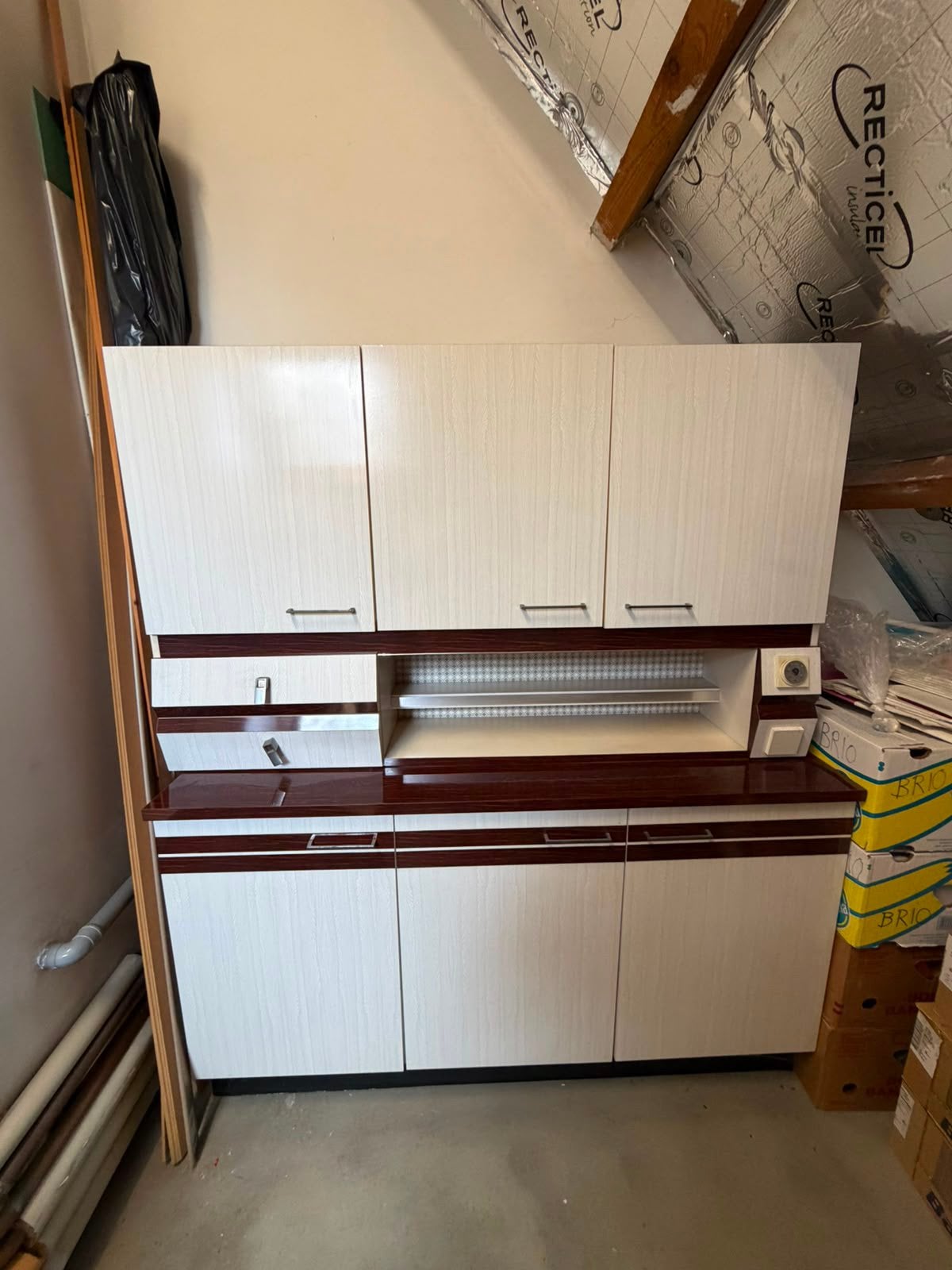 Vintage keukenkast, Ophalen, Gebruikt, Enkelwandige keuken, Hoogglans of Gelakt
