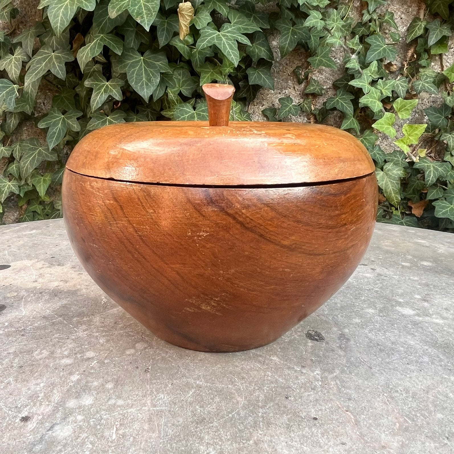 Coffret vintage en bois en forme de pomme, Vintage, Enlèvement ou Envoi, Utilisé, X