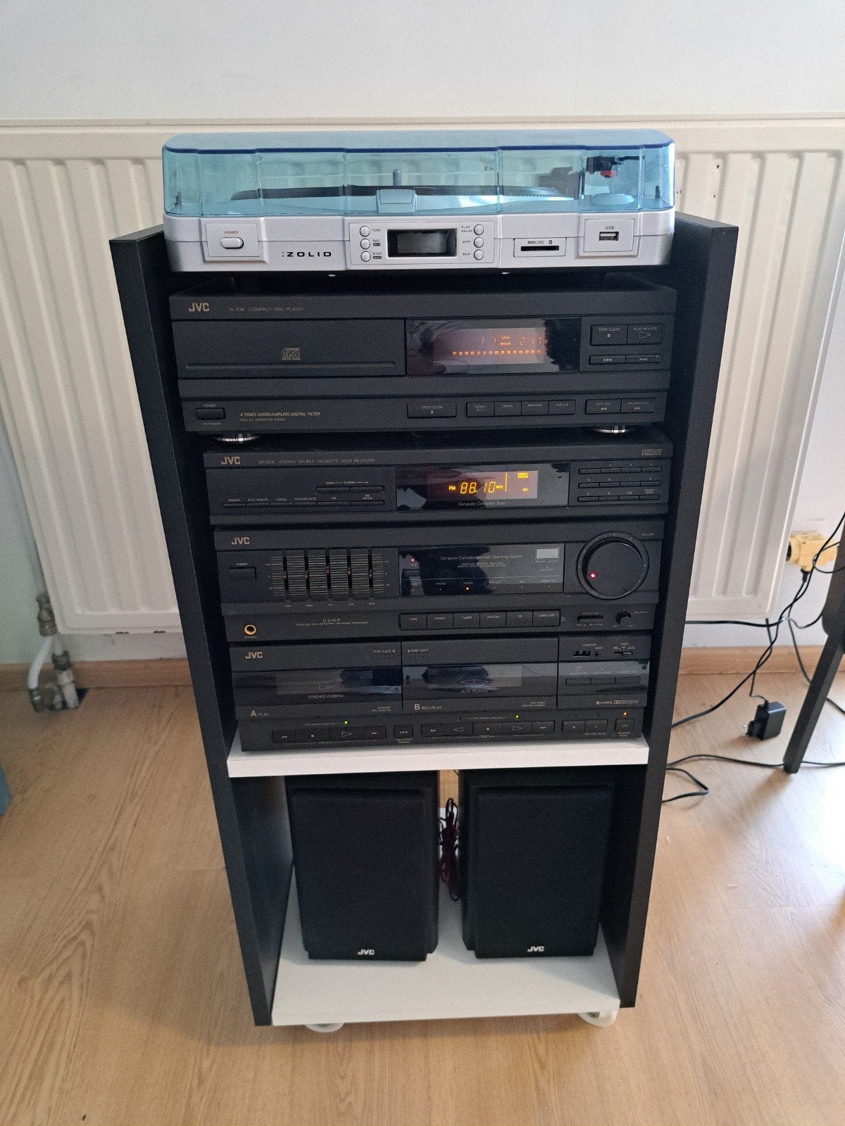 chaine hifi jvc ,platine zolio avec usb ampli,radio,et cd, Ophalen, JVC