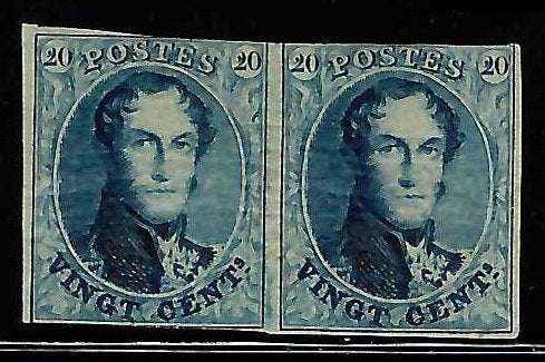 België #11 x2 Z.M. Koning Leopold I, Langwerpig medaillon., Postzegels en Munten, Niet gestempeld, Ophalen of Verzenden, Zonder stempel