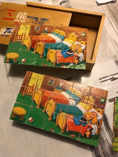 Picture Cubes Goldilocks and the Three Bears WB 202, Antiek en Kunst, Antiek | Speelgoed, Ophalen of Verzenden