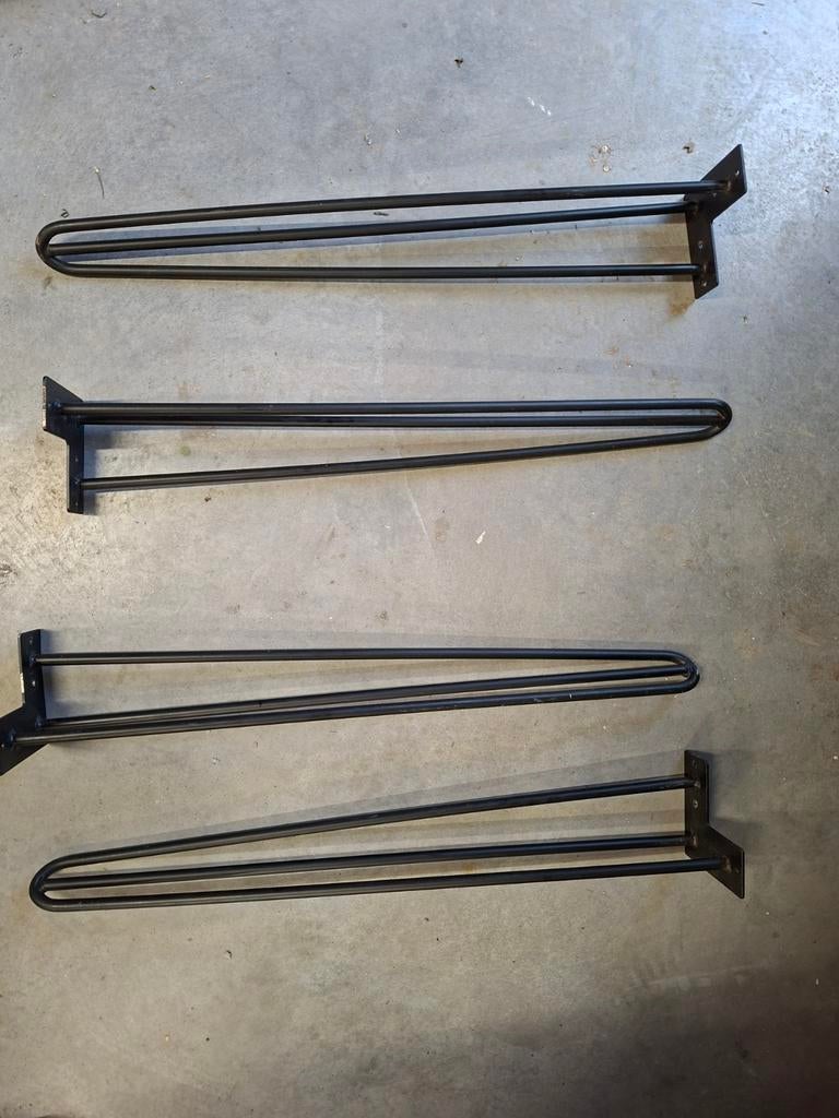 4 mat zwarte hairpin tafelpoten 70cm hoog, Huis en Inrichting, Ophalen, Tafelpoot, Gebruikt, 50 tot 100 cm