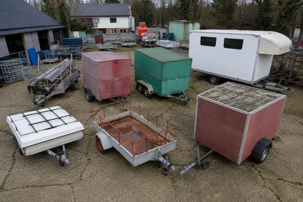 Lot van 9 aanhangwagens – opruiming, Auto diversen, Aanhangers en Bagagewagens, Ophalen, Gebruikt