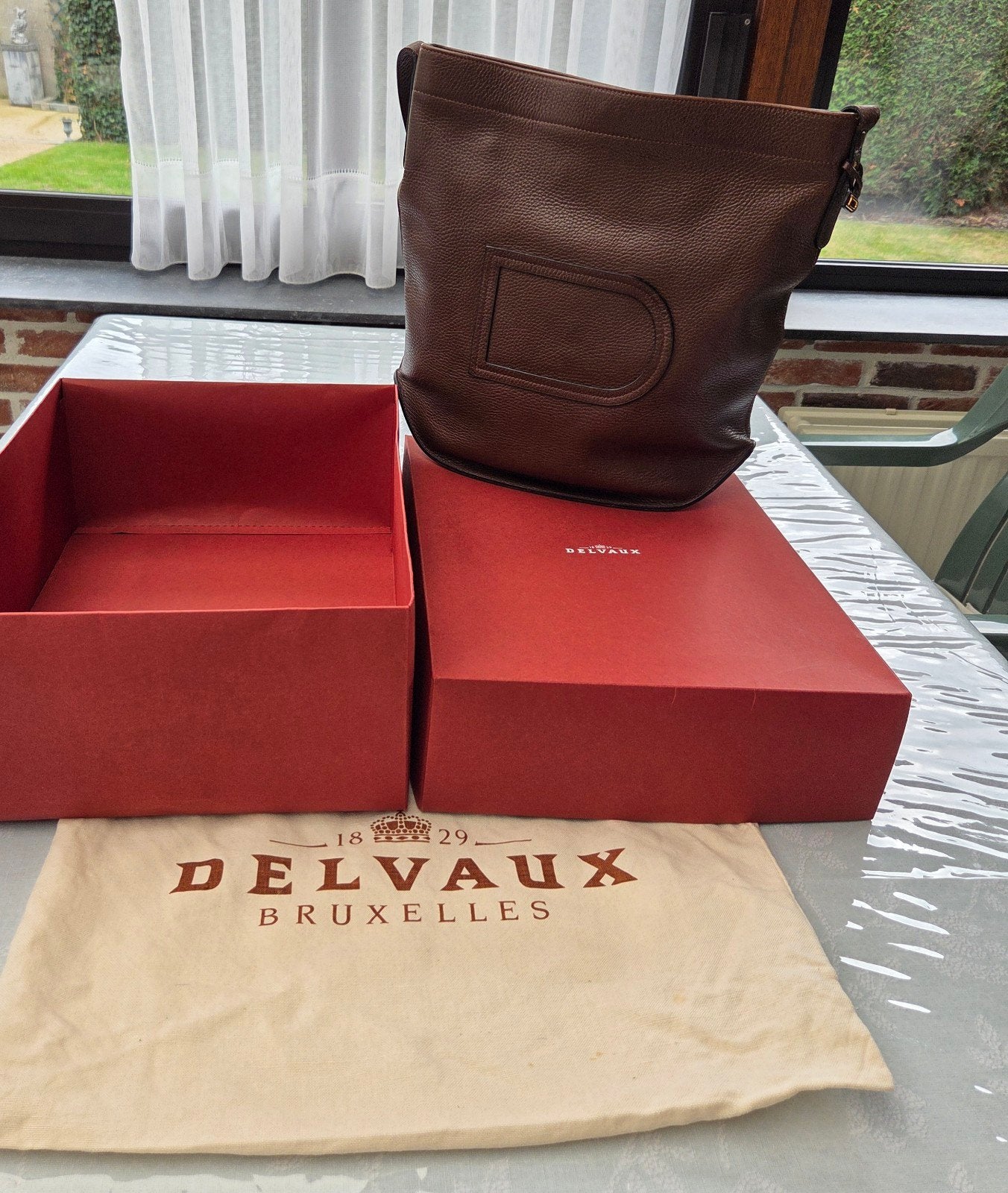 Delvaux "Le Pin" handtas, Ophalen of Verzenden, Zo goed als nieuw, Bruin, Leder