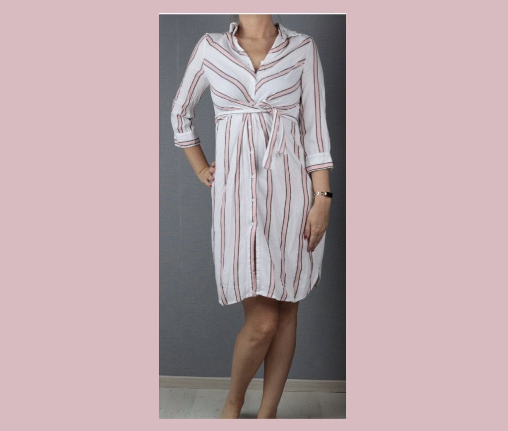 Wit-roos hemdjurk van Kilky - Maat medium, Kleding | Dames, Jurken, Ophalen of Verzenden, Wit