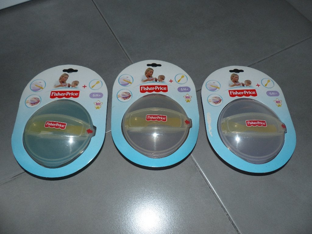3 bowls / potjes voor babyvoeding - Fisher Price, Ophalen of Verzenden, Zo goed als nieuw, Bewaarbakje