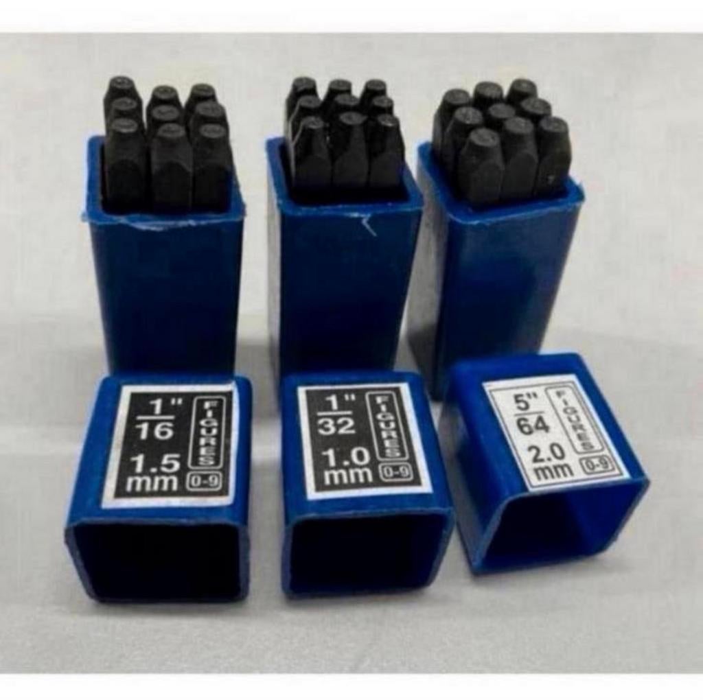 3 sets Metaal Slagpen slagpennen 0-9 in 1.0 1.5 2.0 mm Nieuw, Ophalen of Verzenden, Nieuw