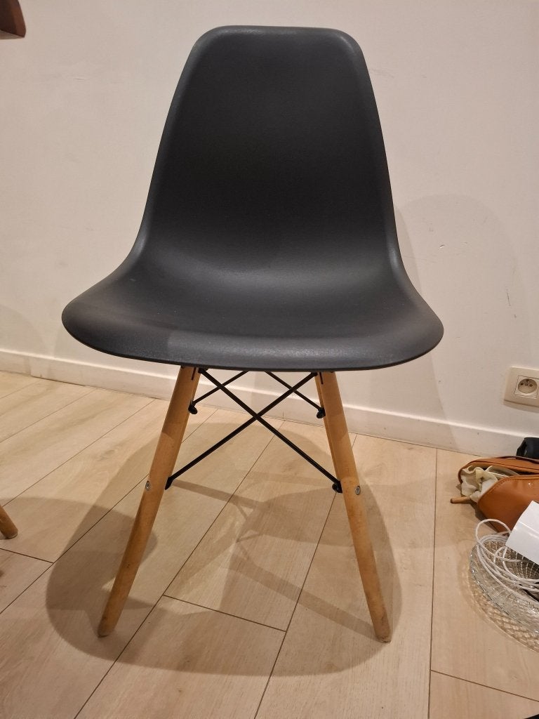 Set van 6 zwarte eetkamerstoelen – Scandinavisch design, Huis en Inrichting, Gebruikt, Zwart, Scandinavisch, Vijf, Zes of meer stoelen