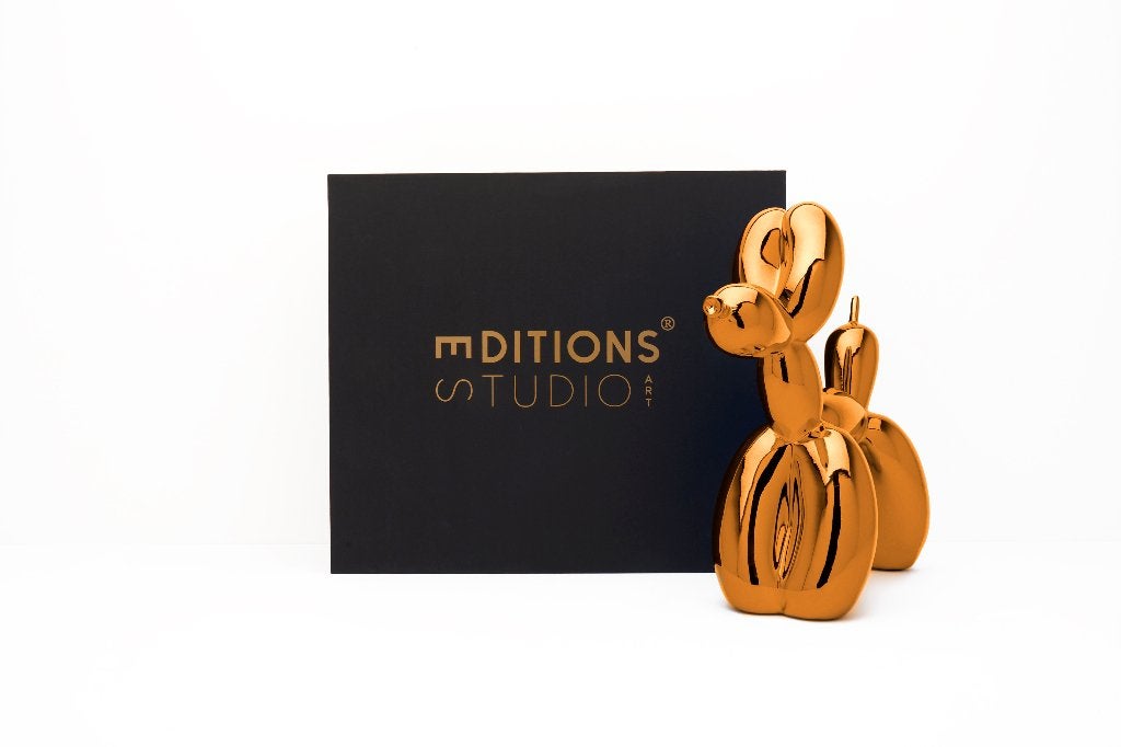 Jeff Koons (After) - Balloon Dog XXL Orange Gold, Antiquités & Art, Art | Objets design, 47 cm, Sculpture, Autres matériaux, Signé
