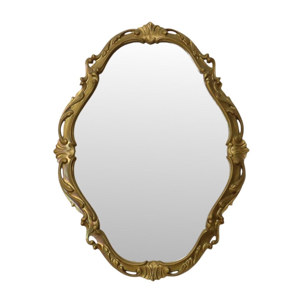Italiaanse Barok Stijl Spiegel Rococo Klassiek Hars 50cm, Minder dan 50 cm, Gebruikt, Ophalen of Verzenden, Nvt