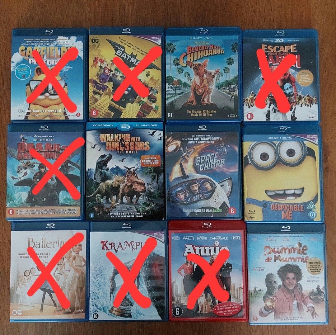 DVD - BLU RAY - 3€ PER STUK, Cd's en Dvd's, Blu-ray, Ophalen of Verzenden, Zo goed als nieuw, Tekenfilms en Animatie