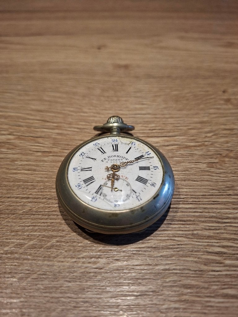 Antiek Roskopf zakhorloge - Paris 1900, Handtassen en Accessoires, Ophalen of Verzenden, Zakhorloge, 1900 tot 1930