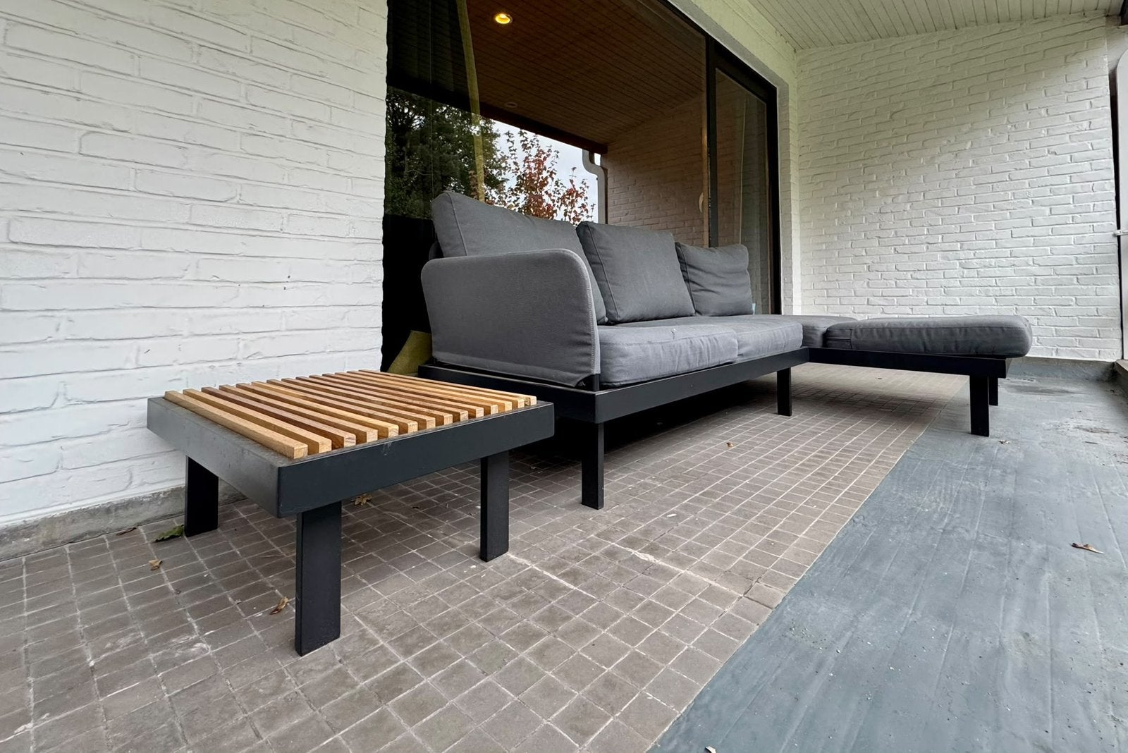 3-zits loungeset Ikea, Jardin & Terrasse, 3 places, Aluminium, Comme neuf, Enlèvement