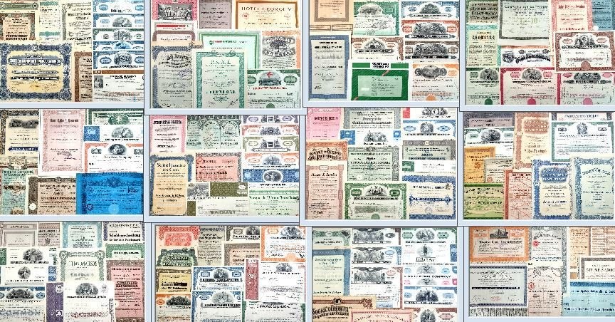 Verzameling van 140 verschillende oude waardepapieren!, Verzamelen, Ophalen of Verzenden