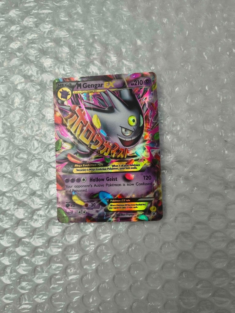 Promo de Pokémon Mengar EX XYPR 166, Enlèvement ou Envoi, Utilisé, Cartes en vrac, Foil
