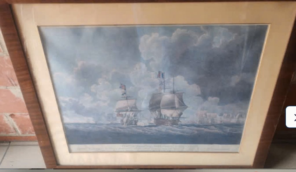 Gravure maritime historique, Eau-forte, 60 cm, Enlèvement, Militaire