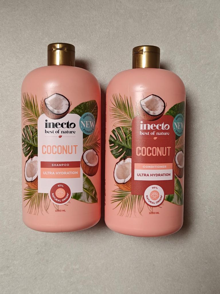Maxi verpakking Inecto shampoo en conditioner kokos, Enlèvement, Comme neuf