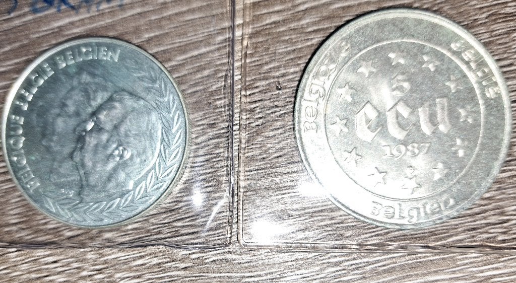 Zilveren munten:  5 Ecu en 250 fr., Ophalen, Zilver, Losse munt, Zilver