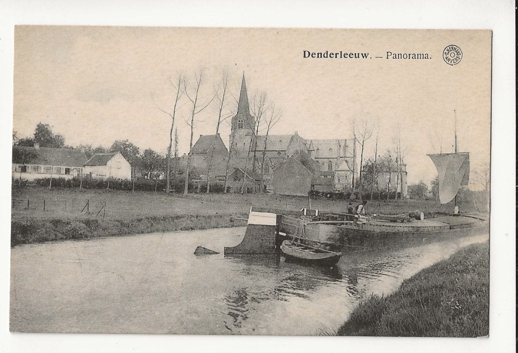 denderleeuw pk pano binnenscheepvaart peniches, Ophalen of Verzenden, Voor 1920, Ongelopen, Oost-Vlaanderen