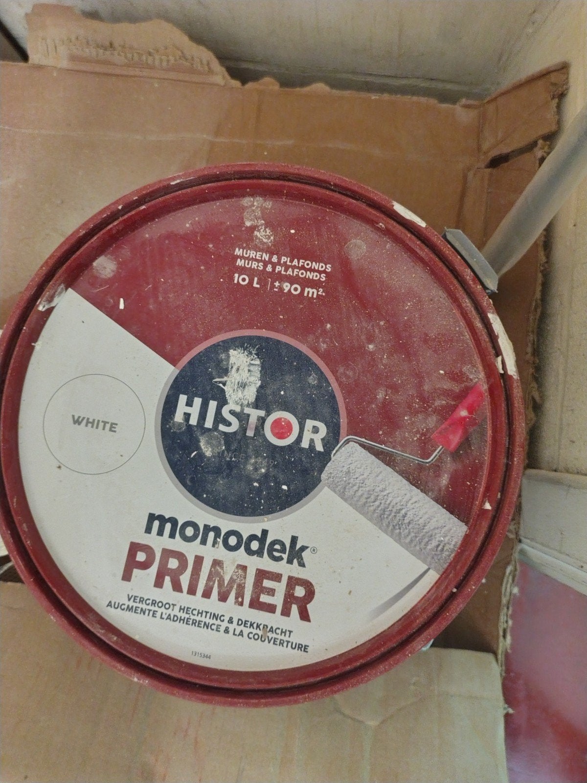 Primer Hostor blanc 10L. Un seau presque plein. Gratuit, Bricolage & Construction, Comme neuf, 10 à 15 litres, Enlèvement, Peinture